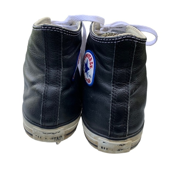 Converse Chuck Taylor All Star High Top Black Leather Shoes 1S581 Women’s 12.5 - Picture 3 of 7